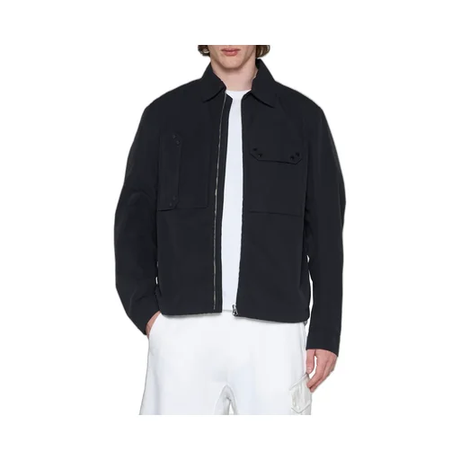 Logo Patch Zipped Shirt Jacket