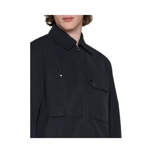 Logo Patch Zipped Shirt Jacket
