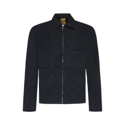Logo Patch Zipped Shirt Jacket