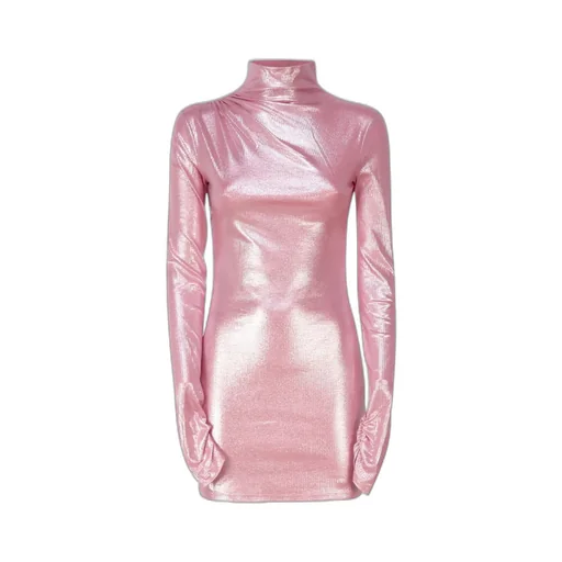 Long-Sleeve Metallic Dress