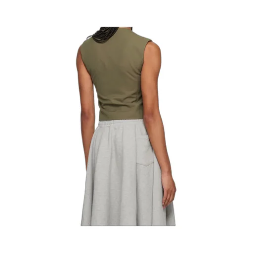 Sleeveless Button-Fastening Top