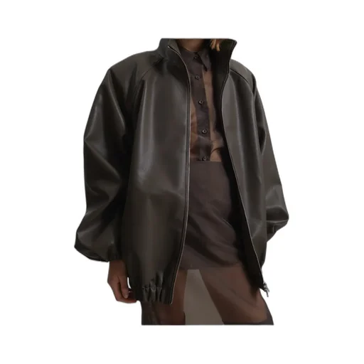 Senta Faux Leather Bomber