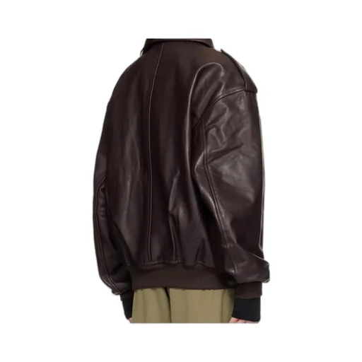Long-Sleeved Leather Jacket