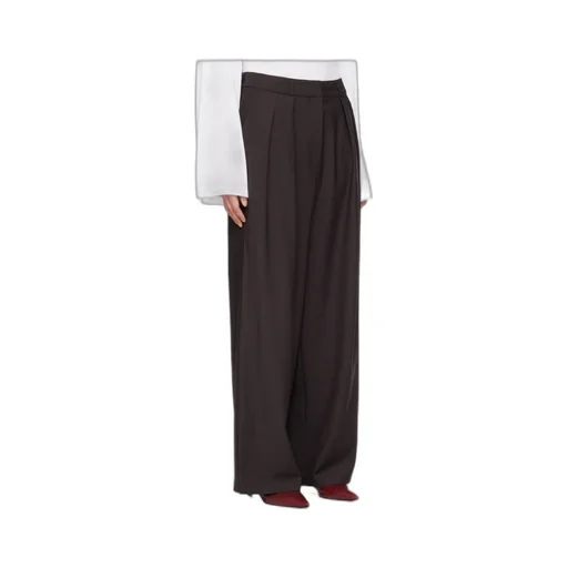 Wide-Leg Pleated Trousers