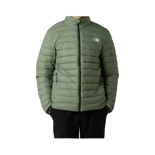 Logo Embroidered Zipped Down Jacket