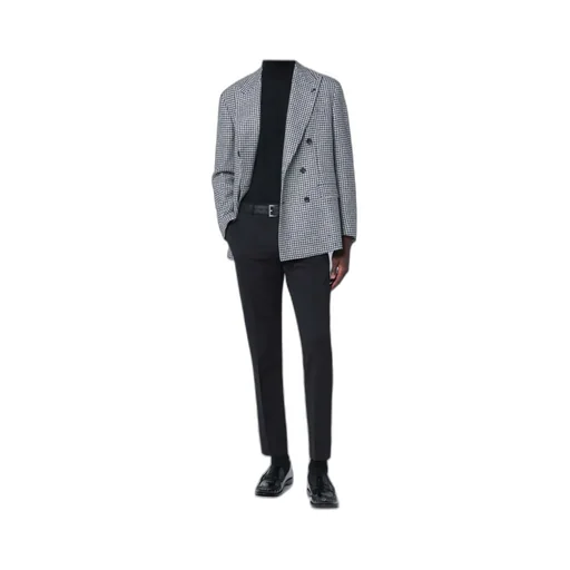 Houndstooth Double-Breasted Jacket