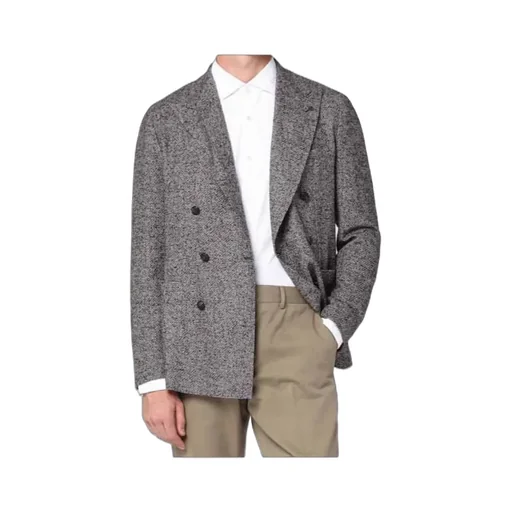 Double-Breasted Textured Blazer