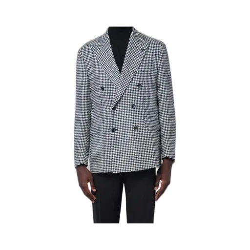 Houndstooth Double-Breasted Jacket