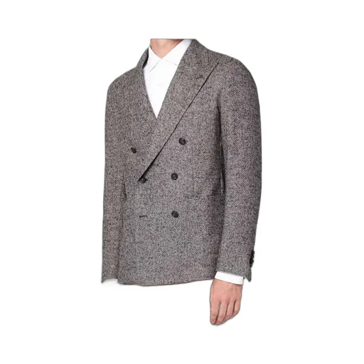 Double-Breasted Textured Blazer