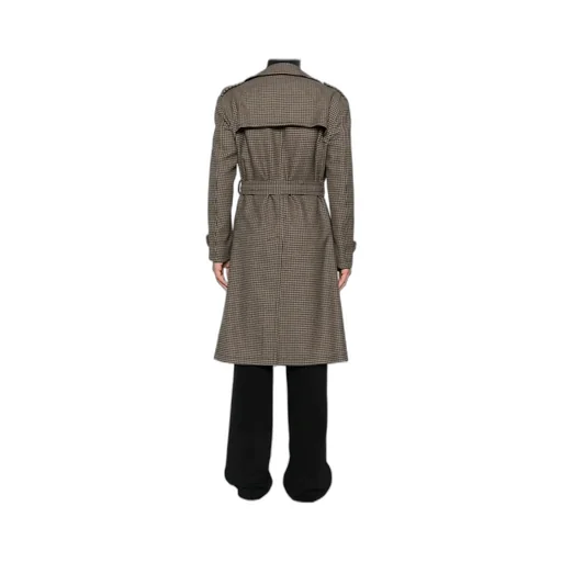 Houndstooth Double-Breasted Coat