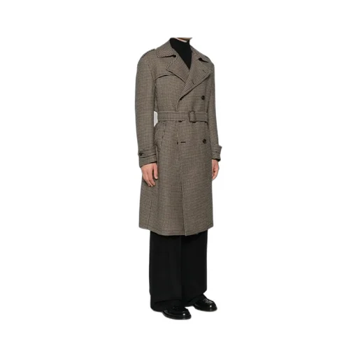 Houndstooth Double-Breasted Coat
