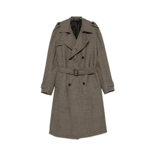 Houndstooth Double-Breasted Coat