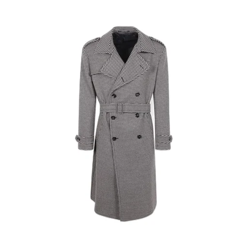 Houndstooth Belted Coat