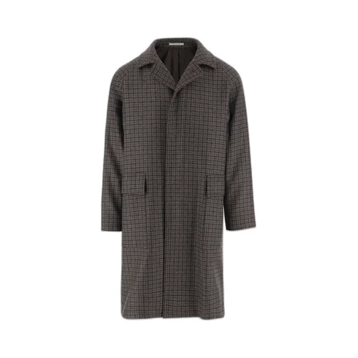 Long Sleeved Check Printed Coat