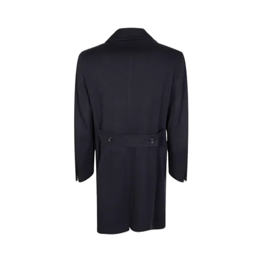 Flap-Pocketed Double-Breasted Coat