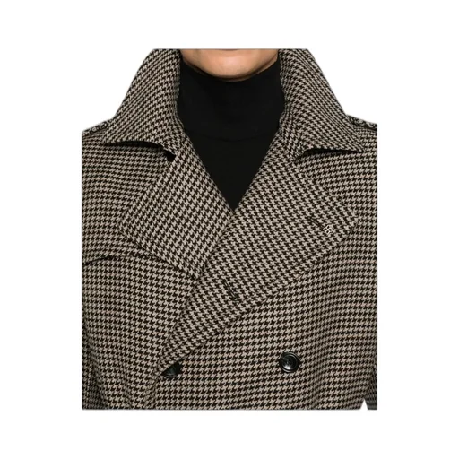 Houndstooth Double-Breasted Coat
