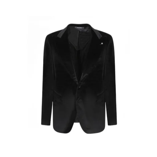 Single-Button Velvet Jacket