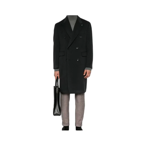 Peak Lapels Double-Breasted Coat