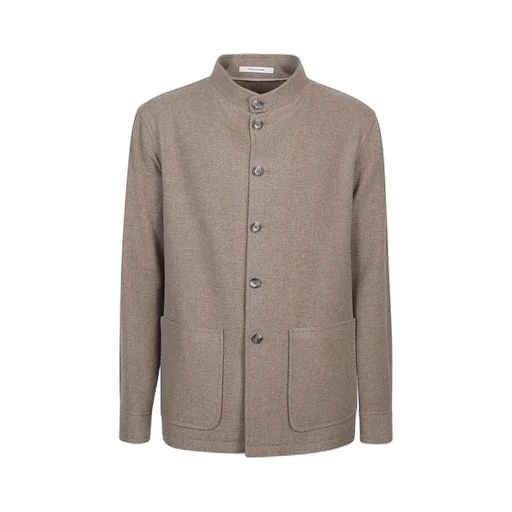 Button-Fastening Patch-Pocket Shirt Jacket