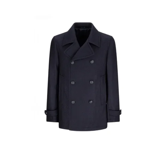 Double-Breasted Herringbone Coat