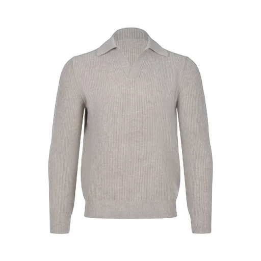 V-Neck Knitted Polo Shirt