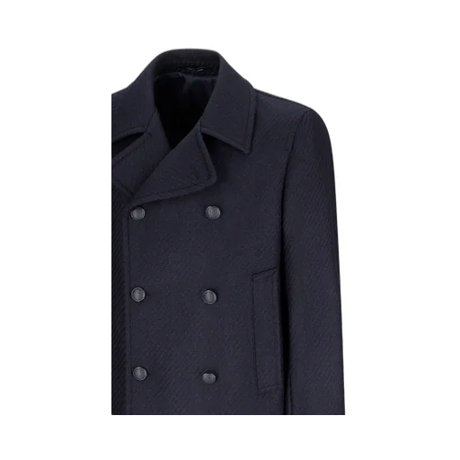 Double-Breasted Herringbone Coat