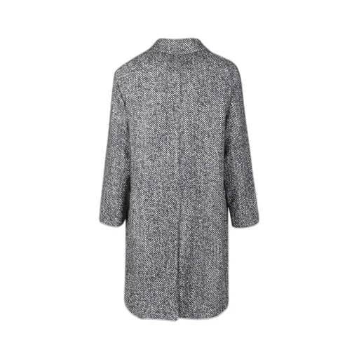 Notched-Collared Buttoned Peacoat