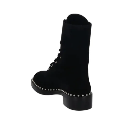 Sondra Pearled Combat Lace Boots