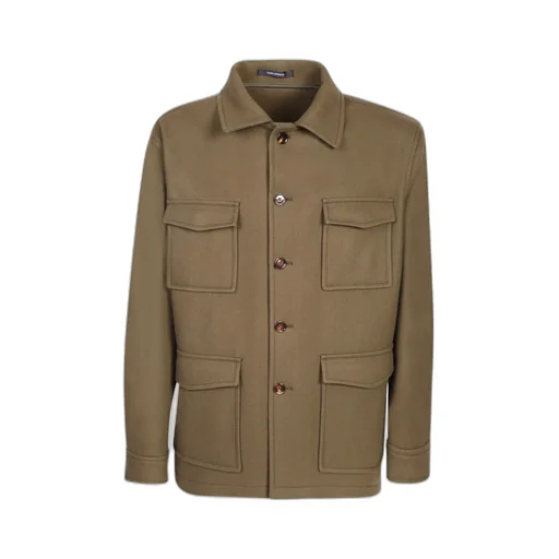 Spread-Collared Buttoned Shirt Jacket