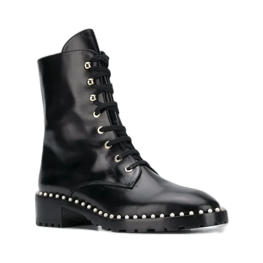 Lace-Trimmed High Boots