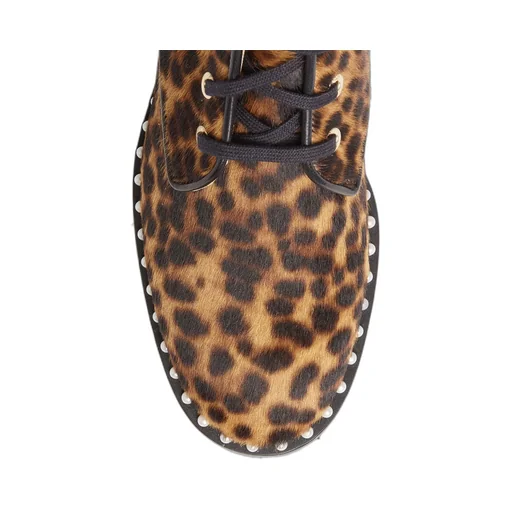 Leopard Print Combat Boots