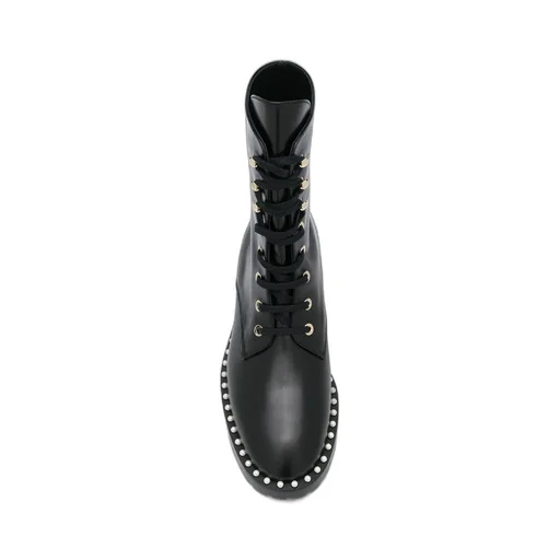 Lace-Trimmed High Boots