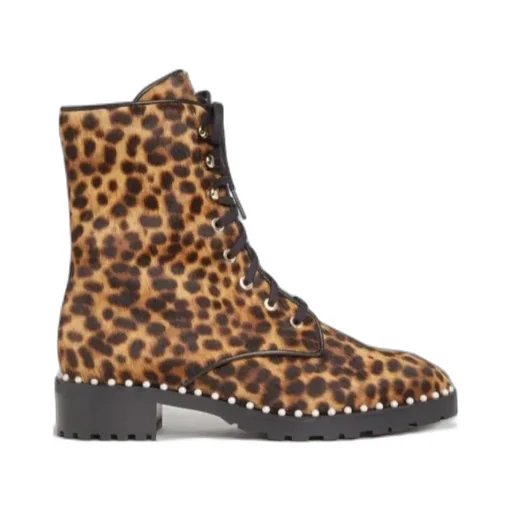 Leopard Print Combat Boots