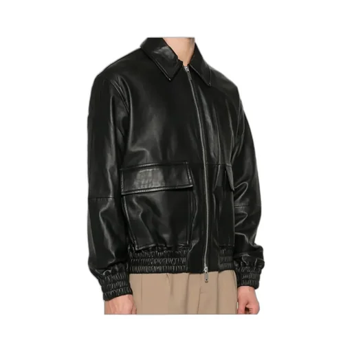Lapel Leather Jacket