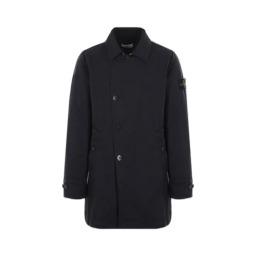 Compass-Patch Long-Sleeved Button-Up Coat
