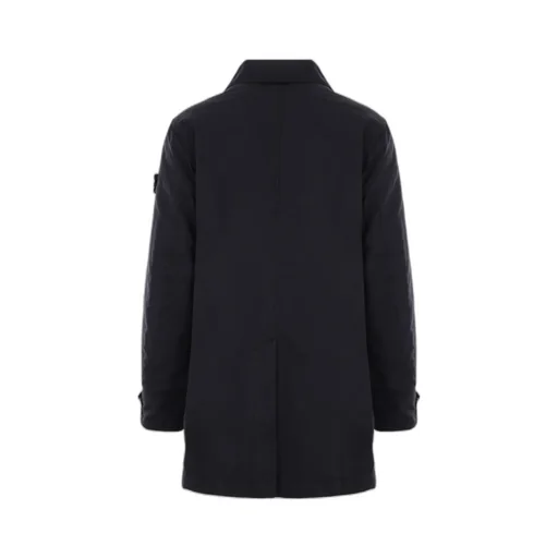 Compass-Patch Long-Sleeved Button-Up Coat