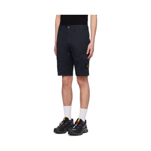 Compass-Badge Knee-Length Cargo Shorts