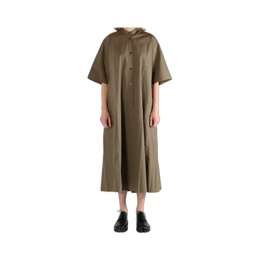 Button-Front Midi Shirt Dress