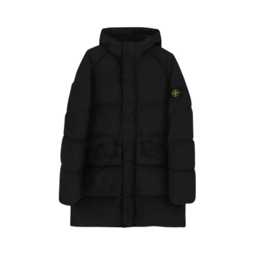 Compass-Motif Long-Sleeved Padded Coat
