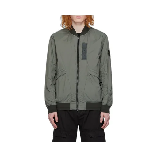 Logo Patch Zip-Up Bomber Jacket