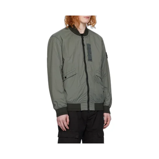 Logo Patch Zip-Up Bomber Jacket