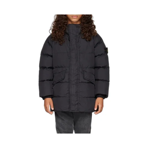 Compass-Motif Long-Sleeved Padded Coat