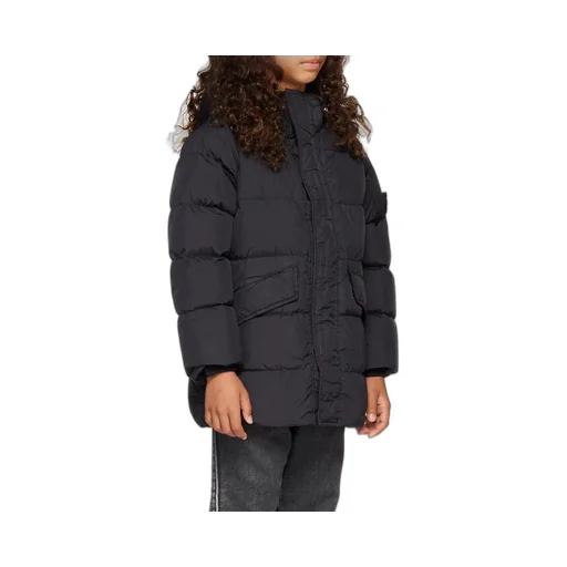 Compass-Motif Long-Sleeved Padded Coat