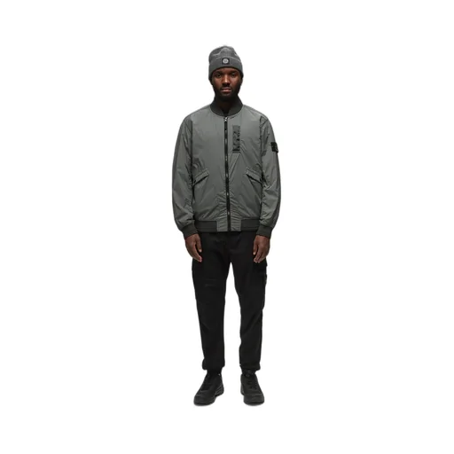 Logo Patch Zip-Up Bomber Jacket