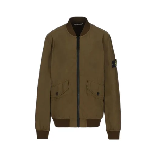 Logo Patch Zip-Up Bomber Jacket