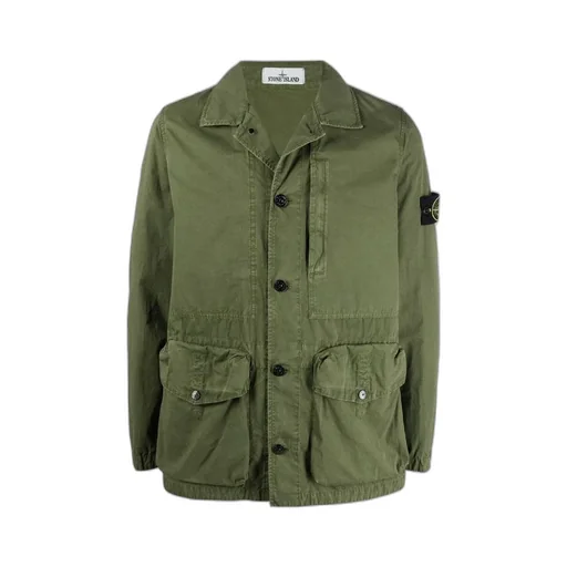 Logo-Patch Button-Fastening Jacket