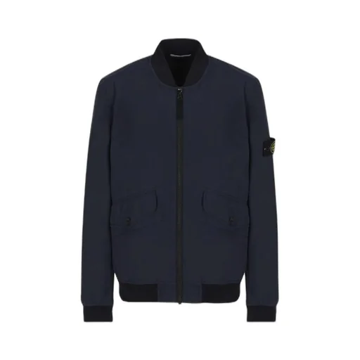 Logo Patch Zip-Up Bomber Jacket