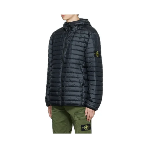Logo Patch Lightweight Hooded Down Jacket