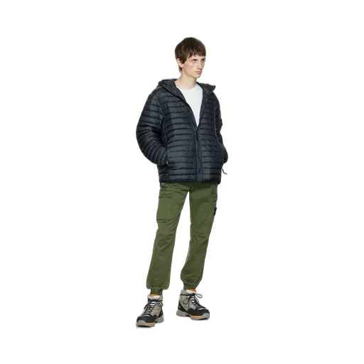 Logo Patch Lightweight Hooded Down Jacket