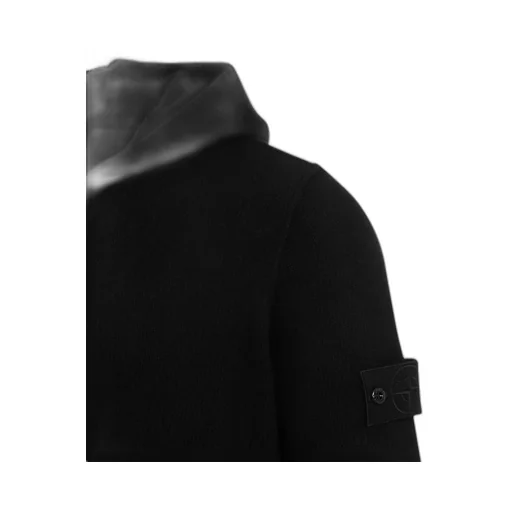 Logo Patch Zipped Hooded Cardigan